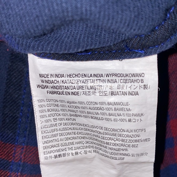 Vans Medium Blue Red Button Up Long Sleeve Casual Outdoors Shirt - Picture 11 of 13